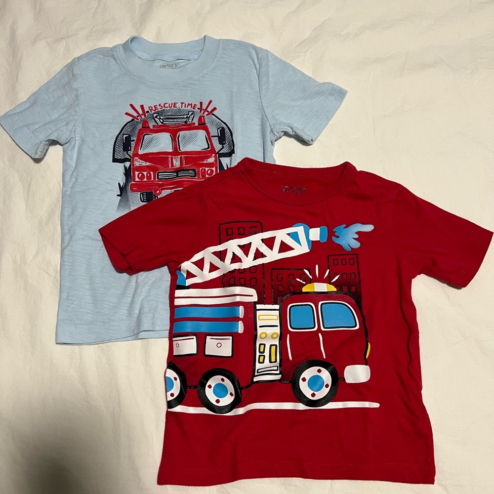 Carters and TCP Fire Truck T-Shirts, 3T